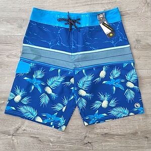Ocean Current Board Shorts, Swim Trunks, size medium, blue, NWT.